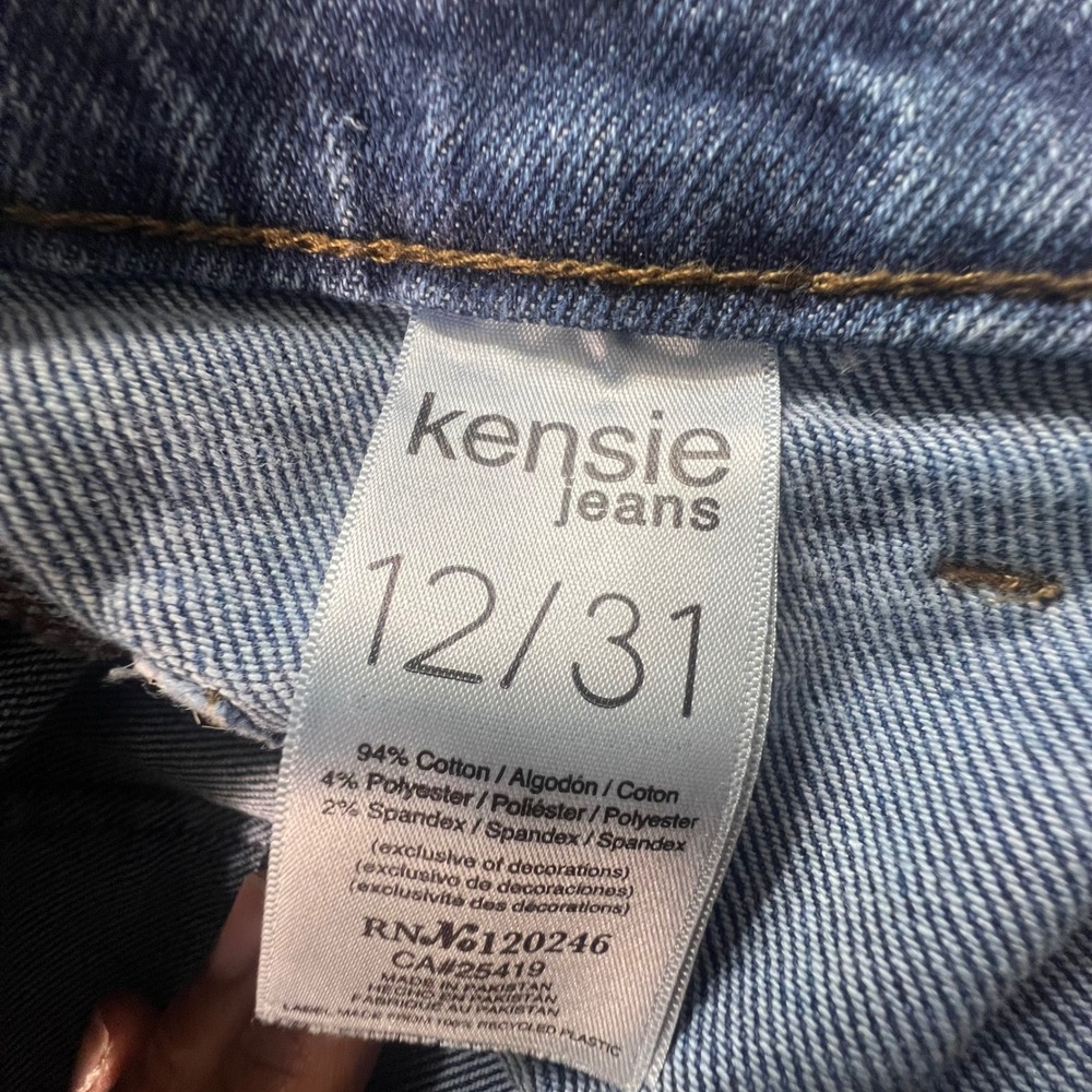 Kensie Jeans Vintage Luxe Savannah High Rise Flare Blue Denim Pants Size 12/31 - Picture 6 of 10